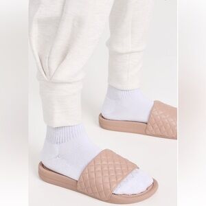 Apl Rose Dust women sandals buttery quilted leather size  6 new